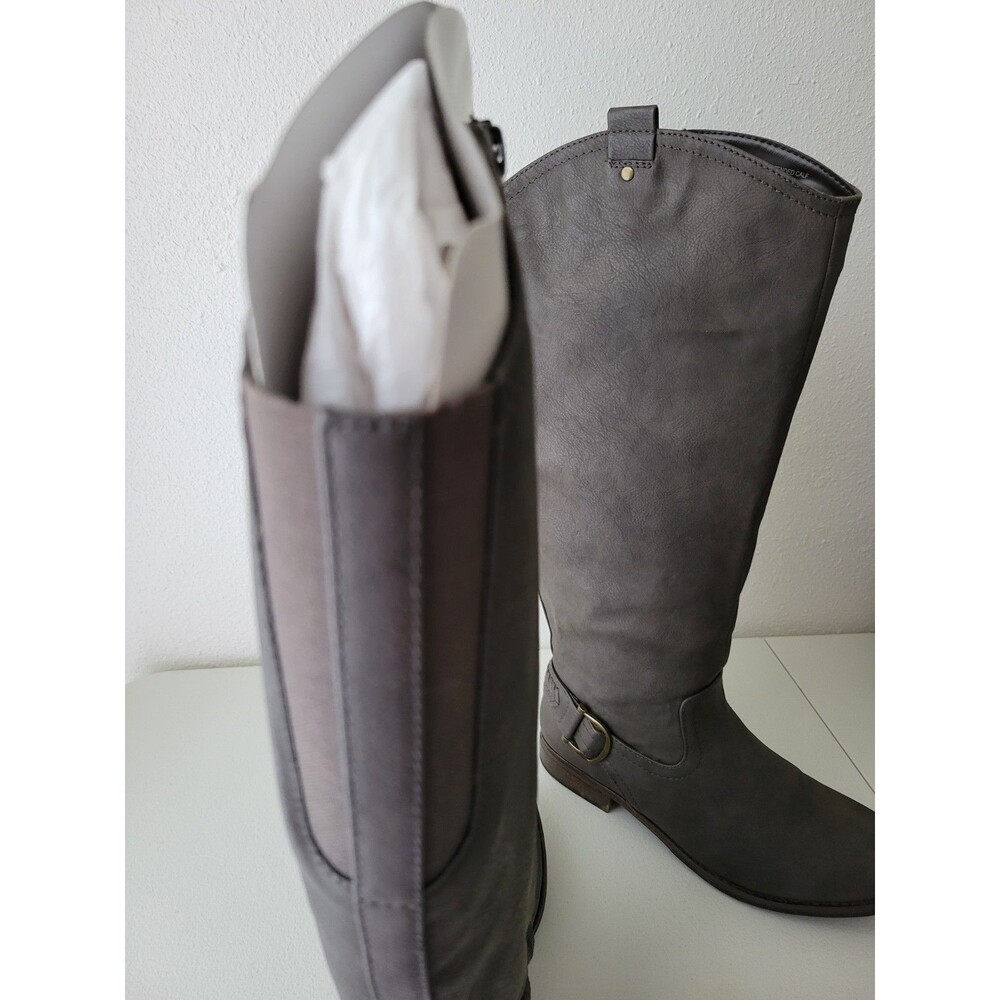 G.H. Bass & Co. Adrina Knee High Leather Riding Boots Gray Brown Wide Calf W 9M - Picture 16 of 16